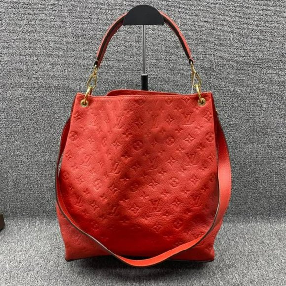 Auth Louis Vuitton red empreinte hobo discontinued - Picture 2 of 12